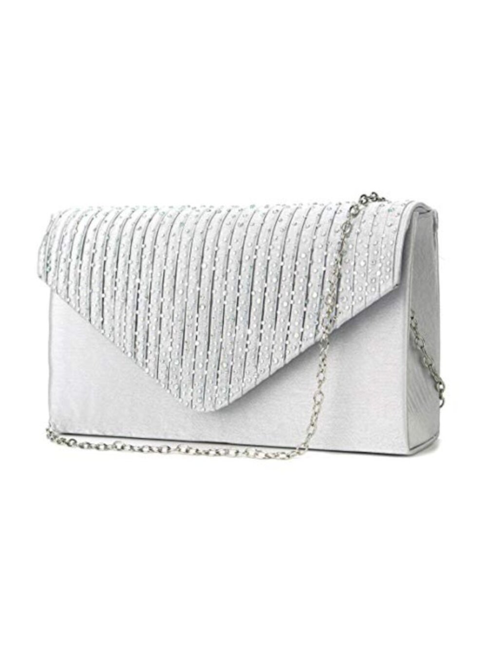 Satin Clutch Evening Bag Magnetic Snap Envelope Crossbody Party Wedding Purse
